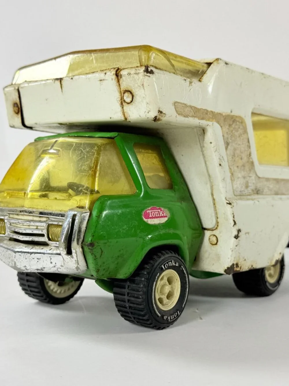 Vintage 1970's Tonka Truck RV 530 Green Camper Motorhome Pressed Steel As Ias